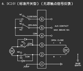ＤＣ24Ｖ標準開關型<a href='http://www.lvelan.cn/Product/diefa/diandongdiefa/' target='_blank'>電動<a href='http://www.lvelan.cn/Product/diefa/' target='_blank'>蝶閥</a></a>接線圖